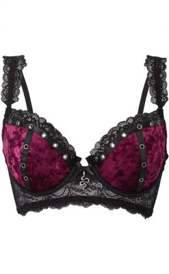 Killstar Clothing Sacred Spirits Velvet Bralet | Blood