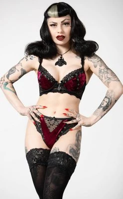 Killstar Clothing Sacred Spirits Velvet Bralet | Blood