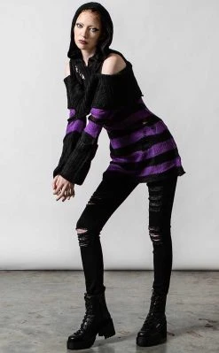 Killstar Salvia Hooded Knit Sweater
