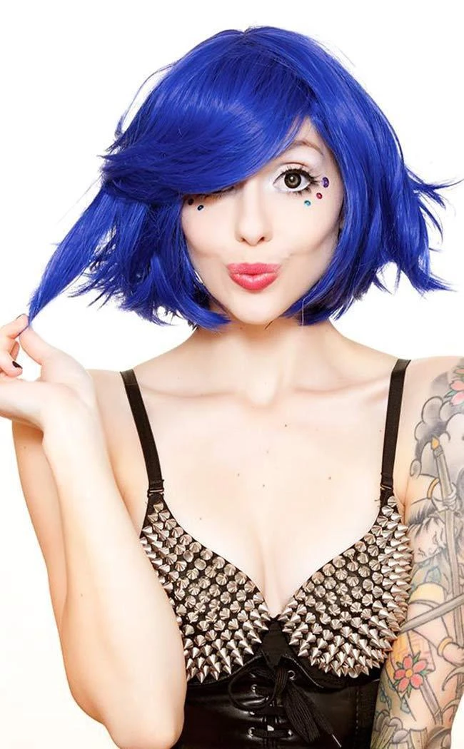 Rockstar Wigs Beauty Sapphire Blue Bobbed Wig 3 Rockstar Wigs Beauty Sapphire Blue Bobbed Wig