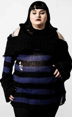 Killstar Sapphire Hooded Knit Sweater