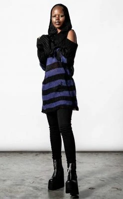 Killstar Sapphire Hooded Knit Sweater