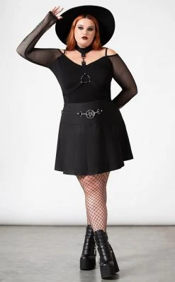 Killstar Clothing Scary Pleated Skirt