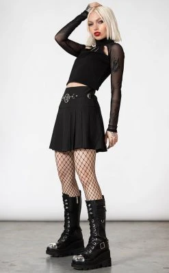 Killstar Clothing Scary Pleated Skirt