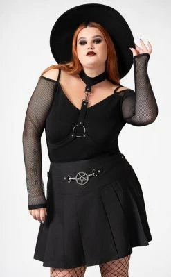 Killstar Clothing Scary Pleated Skirt