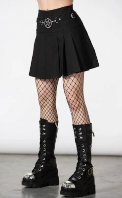 Killstar Clothing Scary Pleated Skirt