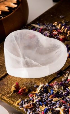 Crystals Selenite Heart Charging Bowl Witchcraft