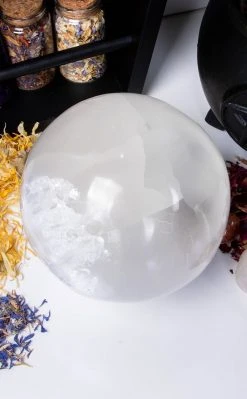 Crystals Selenite Sphere Crystal Ball | XL12cm Witchcraft