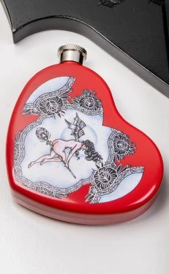 Drop Dead Gorgeous Send Nudes Heart Flask Home & Gifts