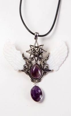 Gothic Jewellery Seraph Pendant Necklace | Amethyst