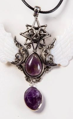 Gothic Jewellery Seraph Pendant Necklace | Amethyst