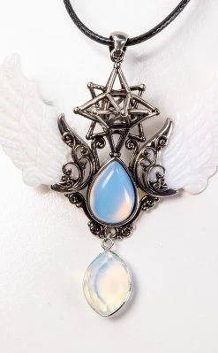 Gothic Jewellery Seraph Pendant Necklace | Moonstone