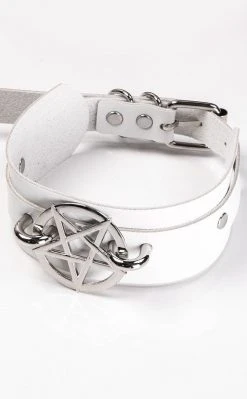 Cold Black Heart Seventh Seal Choker | White Chokers