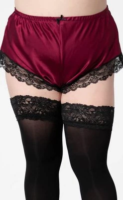 Killstar Severina Satin Shorts | Blood