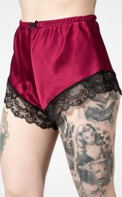 Killstar Severina Satin Shorts | Blood