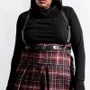 Killstar Shadows Suspender Mini Skirt | Blood Tartan Clothing 2 Killstar Shadows Suspender Mini Skirt | Blood Tartan Clothing