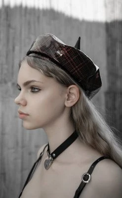 Punk Rave She Devil Tartan Beret Accessories 10 Punk Rave She Devil Tartan Beret Accessories