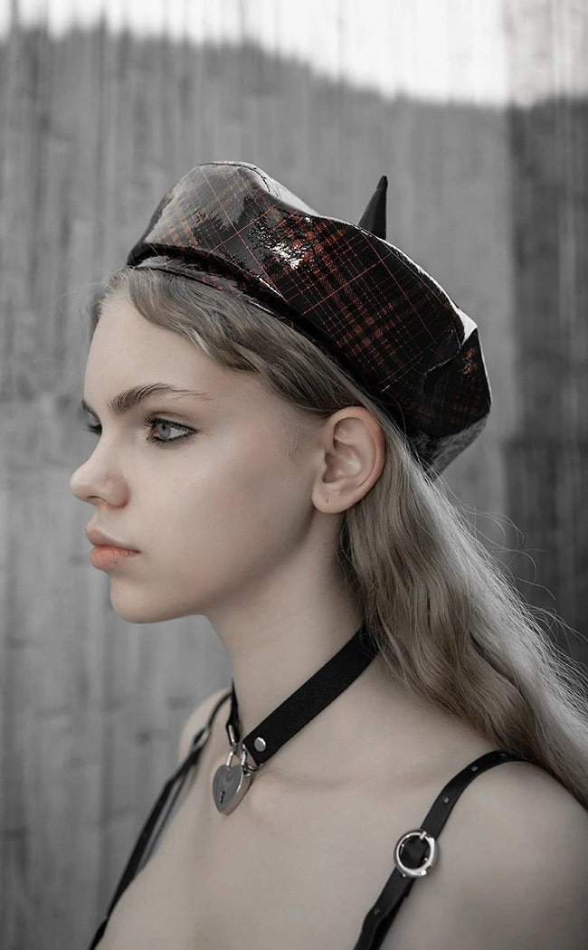 Punk Rave She Devil Tartan Beret Accessories 6 Punk Rave She Devil Tartan Beret Accessories
