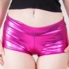 Music Legs Clothing Shiny Booty Shorts Fuchsia