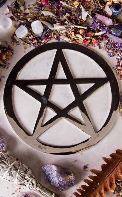 TB Silver Plated Cut-Out Pentagram Altar Tile | 20cm New Arrivals