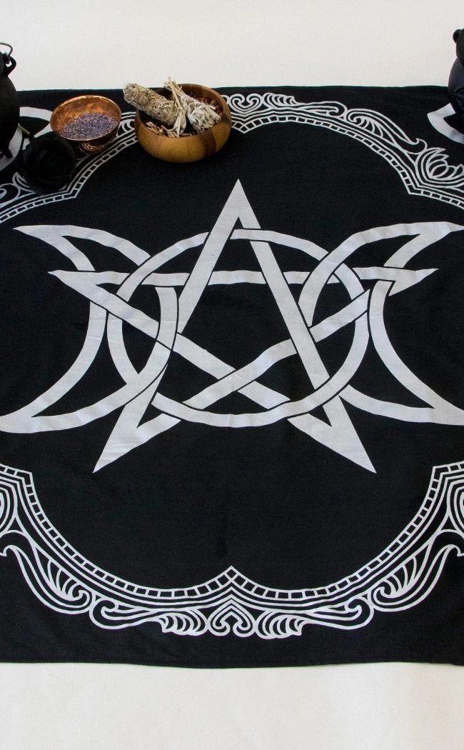 Altar Cloths Silver Triple Moon Pentacle Altar Cloth 4 Altar Cloths Silver Triple Moon Pentacle Altar Cloth