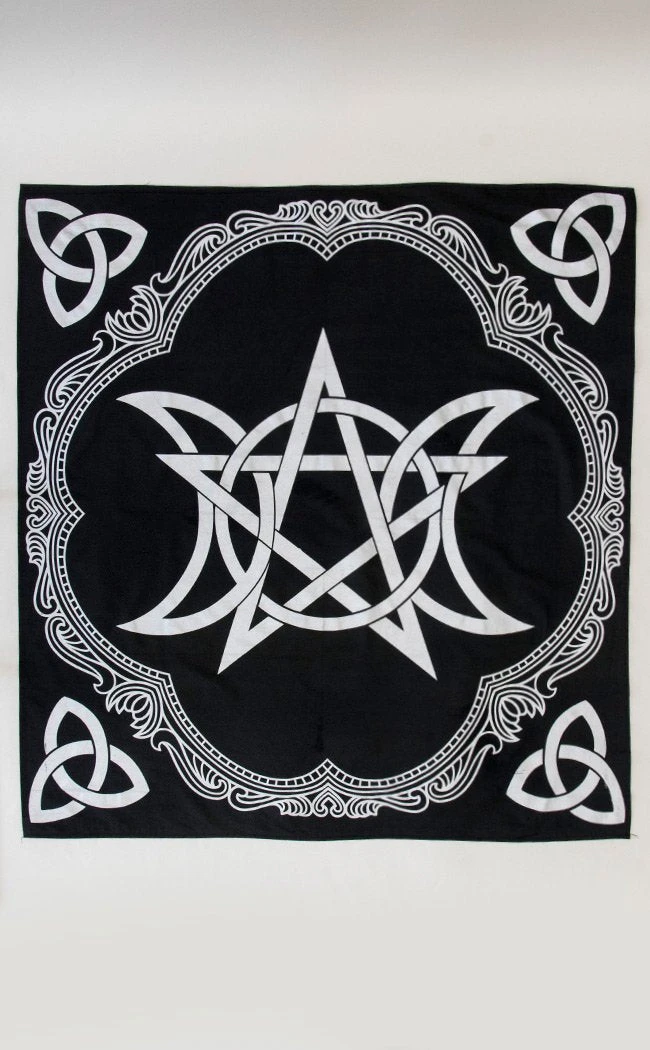 Altar Cloths Silver Triple Moon Pentacle Altar Cloth 5 Altar Cloths Silver Triple Moon Pentacle Altar Cloth
