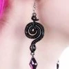 Gothic Jewellery Slither & Treble Gem Earrings Accessories