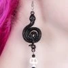 Gothic Jewellery Slither & Treble Skull Earrings