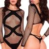 Music Legs Sneaking Out Criss Cross Fishnet Teddy