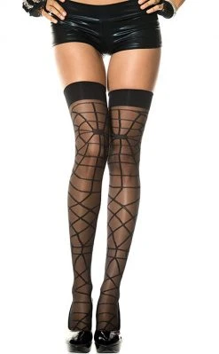 Music Legs Spider's Window Thigh High Stockings