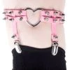 Cold Black Heart Clothing Spike Heart Garter Pink