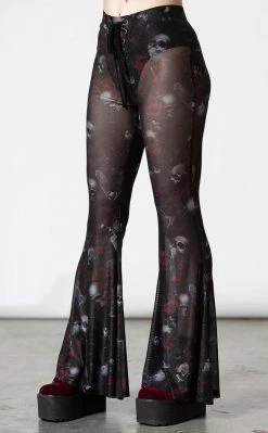 Killstar Clothing Spirala Mesh Bell Bottoms