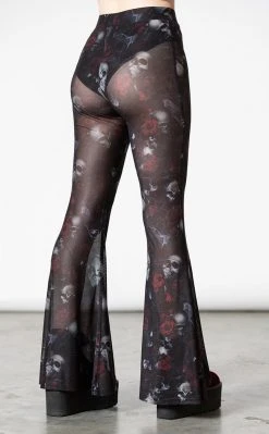 Killstar Clothing Spirala Mesh Bell Bottoms