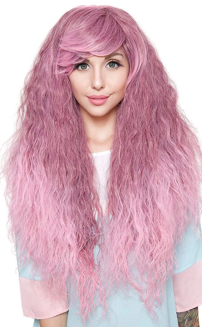 Rockstar Wigs Spirit Song Long Wavy Rose Pink Wig Beauty 3 Rockstar Wigs Spirit Song Long Wavy Rose Pink Wig Beauty
