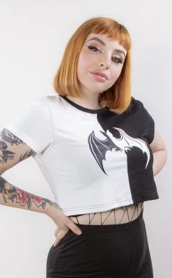 Black Friday Split Bat Print Goth Tee