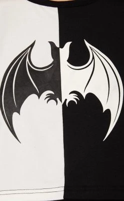 Black Friday Split Bat Print Goth Tee