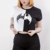 Black Friday Split Bat Print Goth Tee