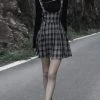 Punk Rave Stone Silence Pleated Dress | Black & Yellow Tartan Clothing