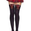 Music Legs Stroppy Lass Thigh Highs | Black