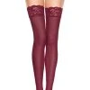 Music Legs Clothing Summer Wine Lace Top Stockings