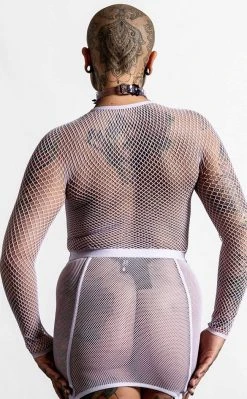 Killstar Sweetheart Fishnet Top | Lilac Clothing