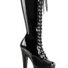 Pleaser Pole Shoes TABOO-2023 Black Knee High Boots