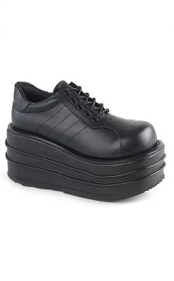 Demonia TEMPO-08 Black Vegan Leather Oxford Shoe
