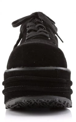 Demonia TEMPO-08 Black Vegan Suede Oxford Shoes