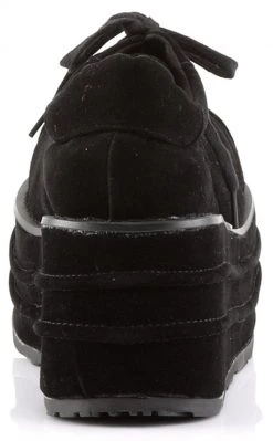 Demonia TEMPO-08 Black Vegan Suede Oxford Shoes