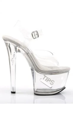 Pleaser TIPJAR-708-5 Clear Heels (Last Pair: Size 5) Sale