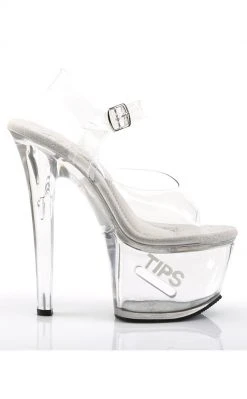 Pleaser TIPJAR-708-5 Clear Heels Pole Shoes