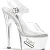 Pleaser TIPJAR-708-5 Clear Heels Pole Shoes