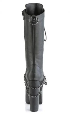 Demonia Shoes TORMENT-170 Black Vegan Chained Platform Boots 10 Demonia Shoes TORMENT-170 Black Vegan Chained Platform Boots