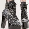 Demonia Shoes TORMENT-51 Black Spiderweb Platform Boots 1 Demonia Shoes TORMENT-51 Black Spiderweb Platform Boots